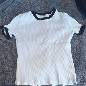 Zara Kids White Tee with Black Trim